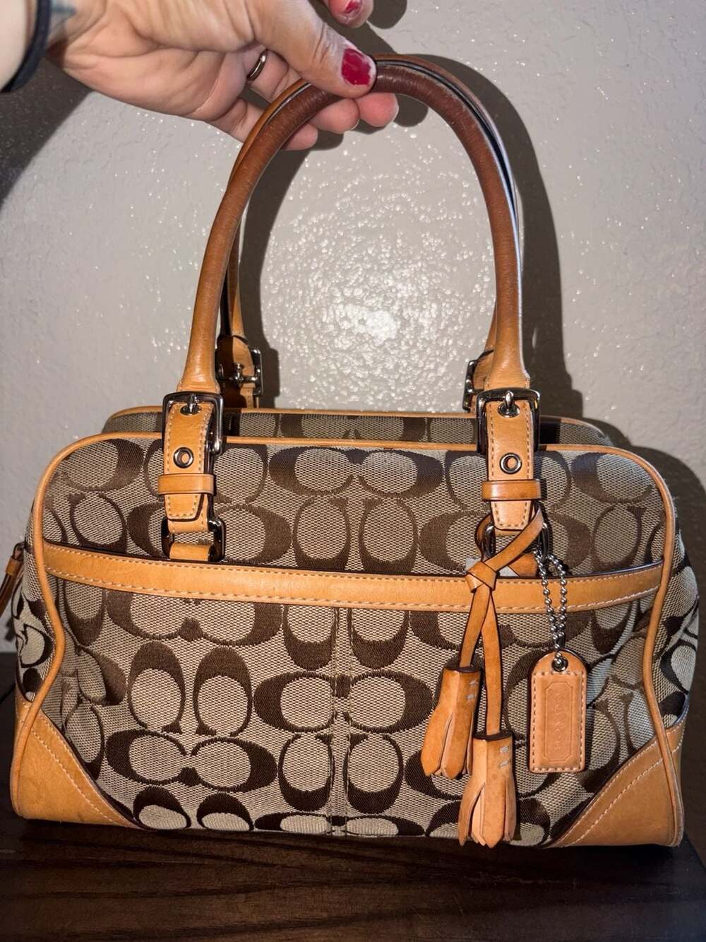 Coach Signature Hampton Boston Satchel Bag